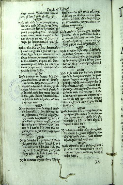 "Discorsi predicabili di tutte le domeniche e feste correnti dalla prima dell'Auuento fino a Quaresima. Del p.m.f. Agostino Paoletti