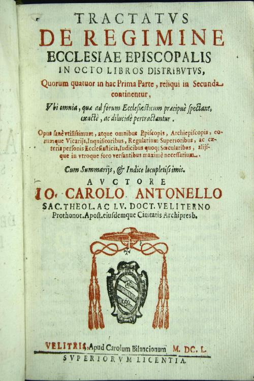 Tractatus de regimine ecclesiae episcopalis in octo libros distributus, quorum quatuor in hac prima parte, reliqui in secunda continentur. 