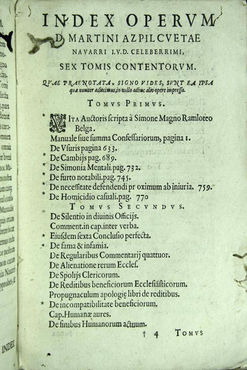 Manuale confessariorum et poenitentium, complectens pene resolutiones omnium dubiorum ... Martino Azpilcueta doctore Nauarro Ordin. Canonicorum Regul.