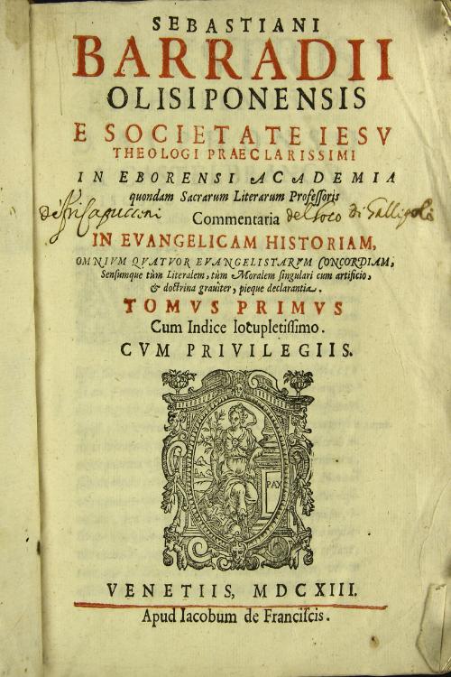 Sebastiani Barradij Olisiponensis e Societate Iesu 
