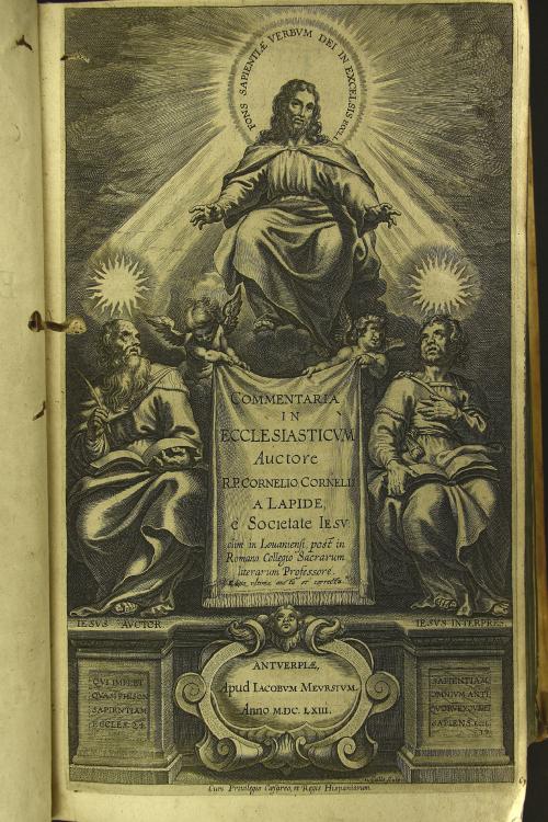 Commentaria in Ecclesiasticum auctore r.p. Cornelio Cornelii a Lapide e Societate Iesu ...