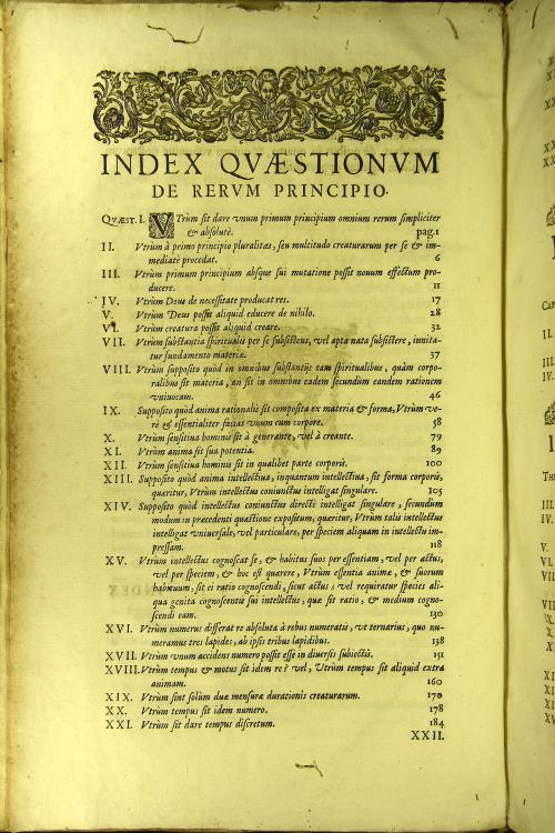 3: R.P.F. Ioannis Duns, Scoti ... Tractatus sex, quorum 1. De rerum principio. 2. De primo principio. 3. Theoremata. 4. Collationes. 5. De cognitione Dei. 6. Quaestiones miscellaneae.
