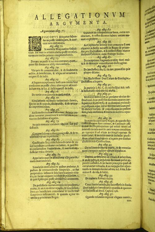 Io. Vincentii De Anna ... Allegationum liber secundus, ac singularium liber vnus. Cum decisionibus Regiae Camerae Summariae, Sacri Regij Consilij, ac Supremi Cons. Collateralis. Cum indice argumentis, et summariis. Et cum ... additionibusFabii De Anna 