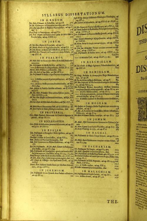 "Thesaurus theologico-philologicus, sive Sylloge dissertationum elegantiorum ad selectiora et illustriora Veteris et Novi Testamenti loca; a theologis protestantibus in Germania separatim diversis temporibus conscriptarum. 