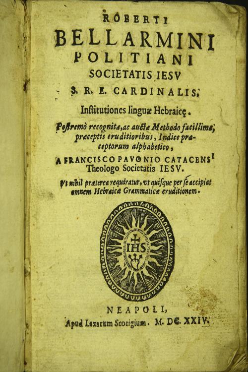 Roberti Bellarmini politiani societatis Iesu s.r.e. cardinalis. Institutiones linguae hebraice