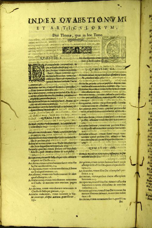 Commentariorum, ac disputationum in tertiam partem diui Thomae ... Auctore P. Francisco Suarez, Societate Iesu ... 1: Tomus primus. Priorum viginti sex quaestionum eius partis accuratam, et valde elaboratam expositionem complectens.