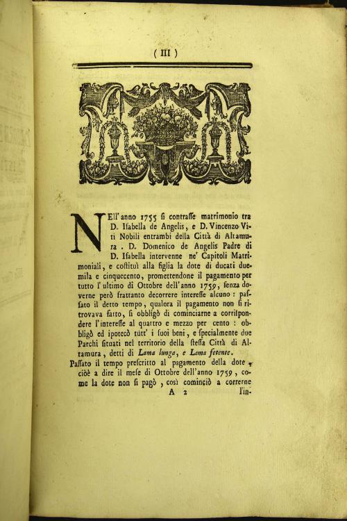 Discorso testuale intorno alle compre, che si fanno da' Mariti con denaro dotale; ed alle azioni, che nascono dalle obbligazioni faciendi.