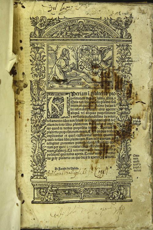 D. Iacobi Perem de Valentia ... diuine plane expositiones: in centum et quinquaginta psalmos Dauidicos: quos omnes a Dauid prophetice compositos ad illustrationem fidei nostre conuincit.
