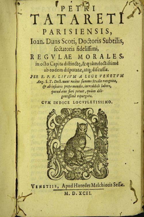 Petri Tartareti Parisiensis ... In Aristotelis philosophiam, naturalem, diuinam, et moralem exactissima commentaria. Per R.P.F. Liuium a Lege Venetum ...