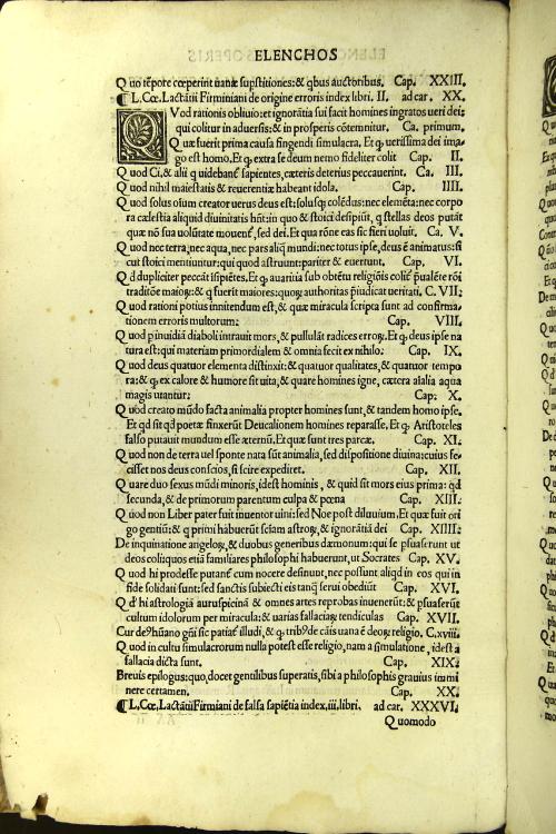 Habes in hoc volumine lector optime diuina Lactantii Firmiani opera nuper per Ianum Parrhasium accuratissime castigata: graeco integro adiuncto