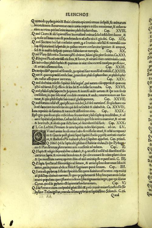 Habes in hoc volumine lector optime diuina Lactantii Firmiani opera nuper per Ianum Parrhasium accuratissime castigata: graeco integro adiuncto