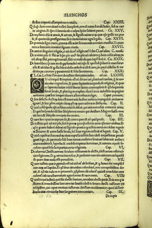 Habes in hoc volumine lector optime diuina Lactantii Firmiani opera nuper per Ianum Parrhasium accuratissime castigata: graeco integro adiuncto
