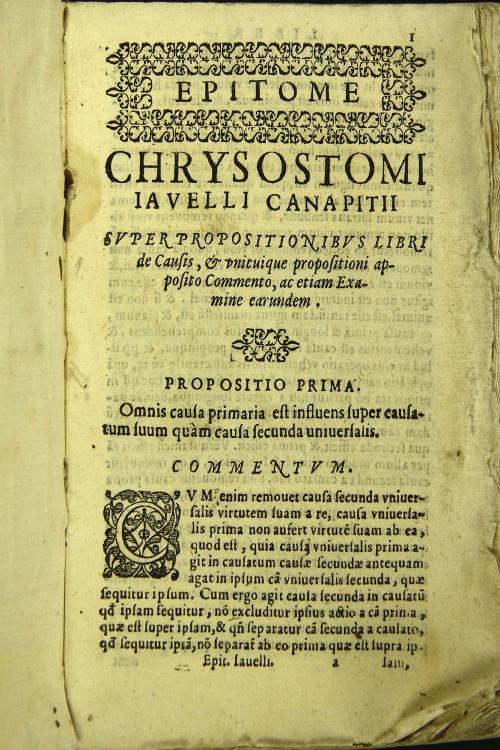 Epitome Chrysostomi Iauelli canapitii ord. Praedicatorum, in vniuersam Aristotelis philosophiam, tam naturalem, quam transnaturalem. Multis iisque turpibus erratis nunc expurgata: et ad ordinem librorum Arist. disposita. ...