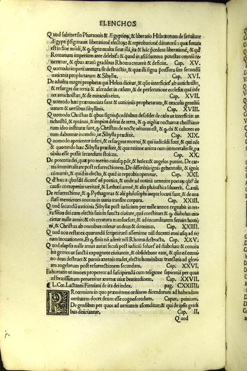 Habes in hoc volumine lector optime diuina Lactantii Firmiani opera nuper per Ianum Parrhasium accuratissime castigata: graeco integro adiuncto