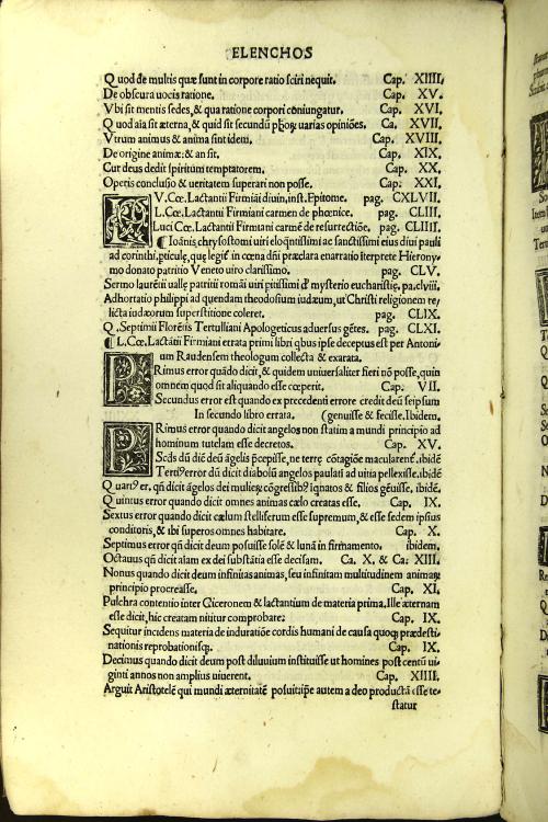 Habes in hoc volumine lector optime diuina Lactantii Firmiani opera nuper per Ianum Parrhasium accuratissime castigata: graeco integro adiuncto