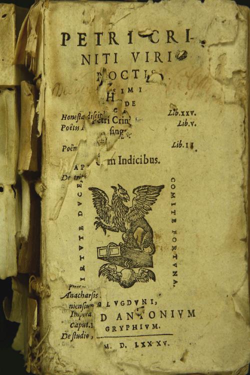 Petri Criniti ... De honesta disciplina, lib. 25. Poetis Latinis, lib. 5. Et Poematon, lib. 2. Cum indicibus