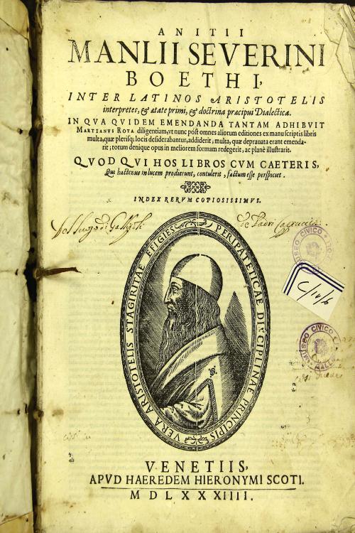 Anitii Manlii Severini Boethi ... Dialectica in qua quidem emendanda tantam adhibuit Martianus Rota diligentiam, vt nunc post omnes aliorum aditiones ex manuscriptis