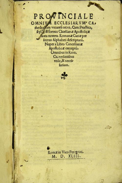 Provinciale omnium ecclesiasum cathedralium...