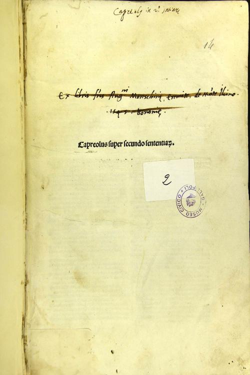 Joannis Capreoli ... Defensiones theologie in quattuor libris sententiarum diui ac gloriosi angelici doctoris Thome de Aquino nouissime recognite ... Addito eleganti repertorio nouiter excogitato ... )
