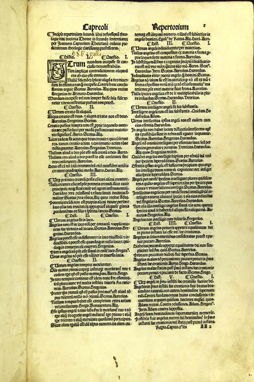 Joannis Capreoli ... Defensiones theologie in quattuor libris sententiarum diui ac gloriosi angelici doctoris Thome de Aquino nouissime recognite ... Addito eleganti repertorio nouiter excogitato ... )