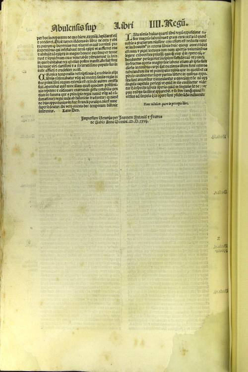 [5]: ... divi Alphonsi Thostati episcopi Abulensis Super quarto libro Regum perlucida explanatio