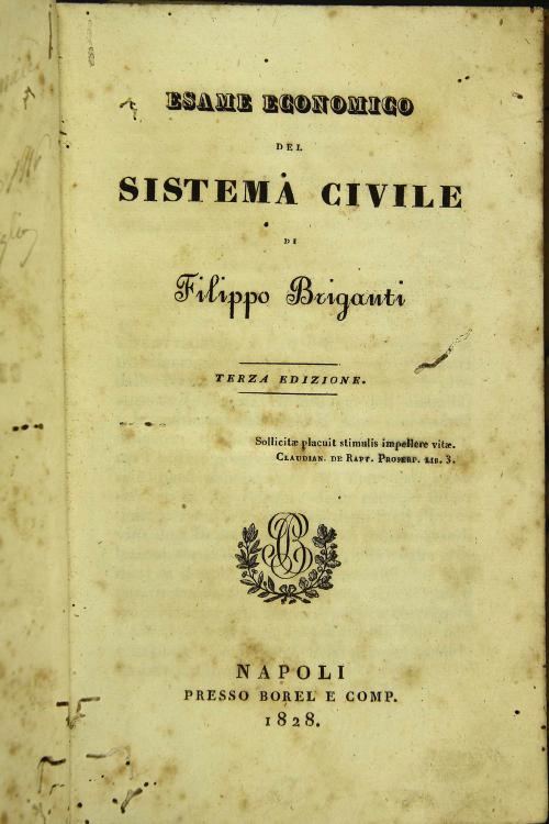 Esame economico del sistema civile di Filippo Briganti