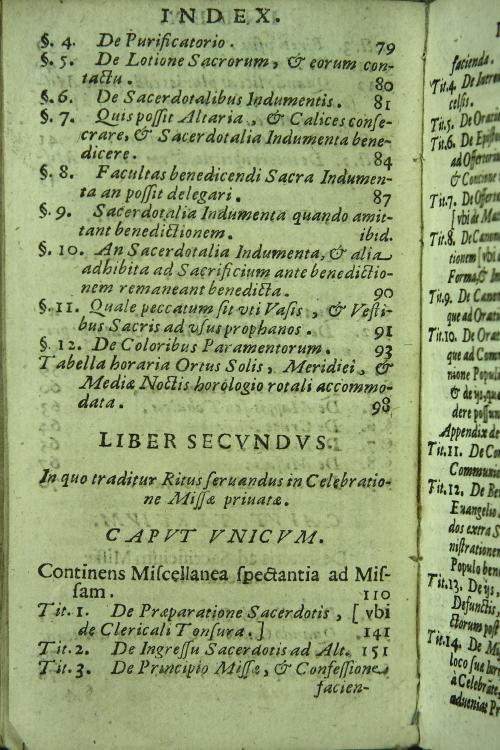 Sacrum enchiridium, ea quae ad sacrificium missae spectant sub oculos ponens, rubricas missae privatae elucidans, de