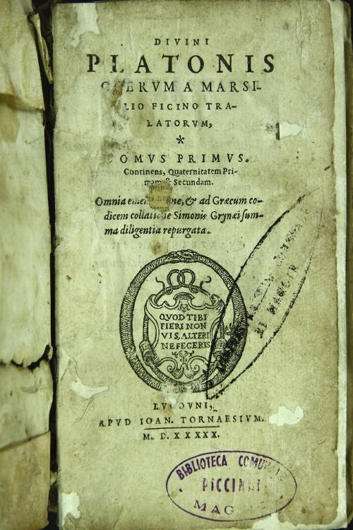 Diuini Platonis Operum a Marsilio Ficino tralatorum tomus primus [-quintus] ... Omnia emendatione, et ad Graecum codicem collatione Simonis Grynaei summa diligentia repurgata