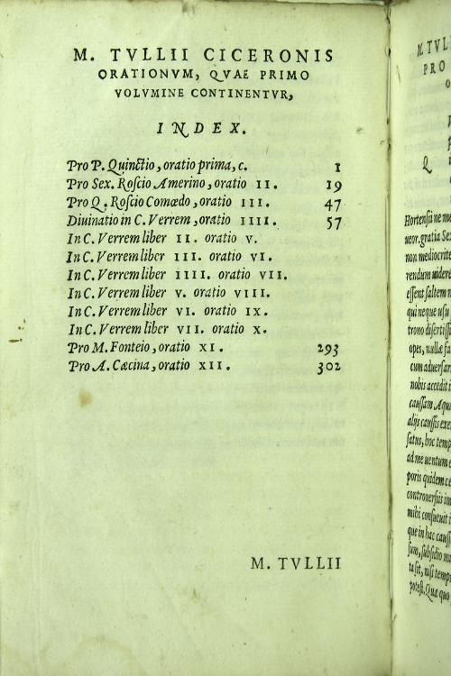 M. Tullii Ciceronis Orationum. Cum correctionibus Pauli Manutii, Pars Prima