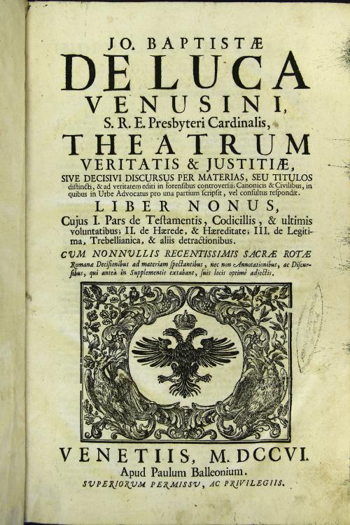 "9: Liber nonus, cujus 1. Pars de testamentis, codicillis, et ultimis voluntatibus; 2. De haerede, et haereditate "