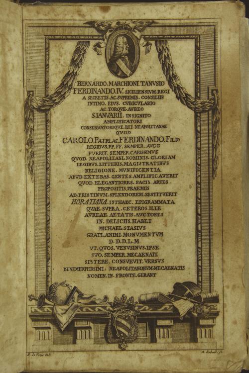 Quinti Horatii Flacci Opera interpretatione et notis illustravit Ludovicus Desprez cardinalitius socius ac rethor emeritus, jussu christianissimi regis in usum serenissimi delphini ac serenissimorum principum Burgundiae, Andium, Biturigum. Tomus I.
