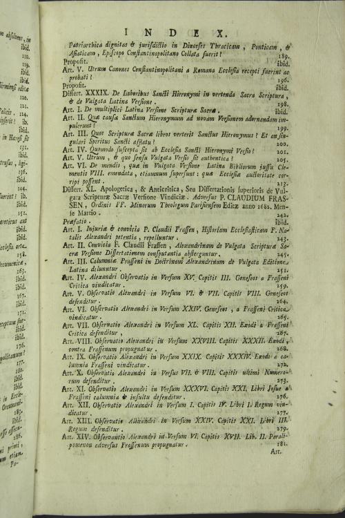 R.P. Natalis Alexandri ... Historia ecclesiastica veteris novique testamenti ab orbe condito ad annum post Christum natum millesimum sexcentesimum ... Tomus primus [-vigesimus]