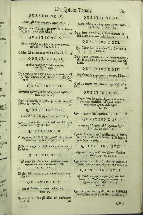 Lezioni della scienza de' santi, ovvero Questioni sopra i principj, e le verita piu notabili della Divina Scrittura Tomo quinto