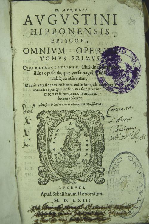 D. AVRELII 1 AVGVSTINI I HIPPONENSIS I EPISCOPI I OMNIVM OPERVM ITOMVS PRIMUS I Quo RETRACTATIONVM libri duo