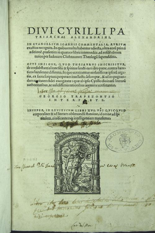 DIVI CYRILLI PAITRIARCHAE ALEXANDRINI, I IN