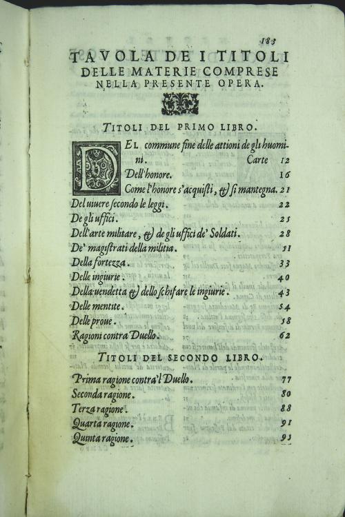 I tre libri di Messer Giovan Battista Susio della ingiustitia del duello, et di coloro che lo permettono.