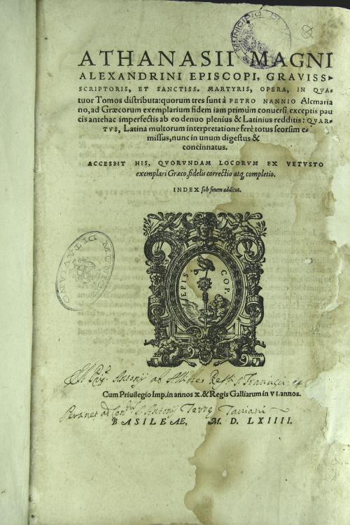 ATHANASII MAGNI I ALEXANDRINI EPISCOPI, GRAVISS. SCRIPTORIS, ET SANCTISS. MARTYRIS, OPERA, IN QUAtuor tomes distributa