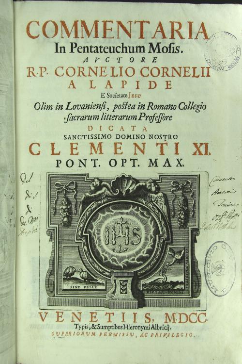 Commentaria in Penthateuchum Mosis Auctore R.P. Cornell