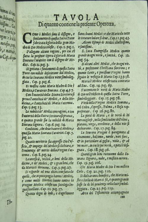 Torre Sacra sopra la ferma pietra dell' autorita della divina scrittura a gloriadella gran Madre di Dio di tutte le infermita e mali celeste medica e sovranacuratrice.