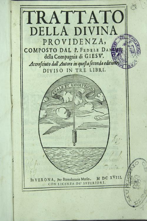 Trattato della Divina Provvidenza composto dal P. Fedele Danieli della Compagnia di Gesti diviso in tre libri.