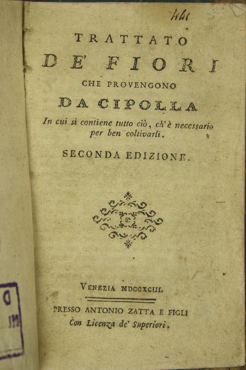 TRATTATO DE' FIORI CHE PROVENGONO DA CIPOLLA