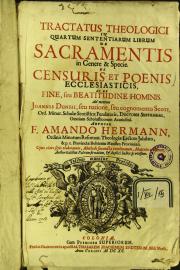 Tractatus theologici in quartum sententiarum librum de sacramentis inGenere et specie di censuris et poenis ecclesiasticis