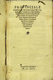 Provinciale omnium ecclesiasum cathedralium...