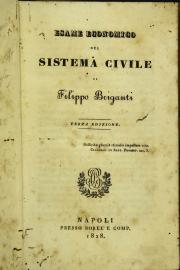 Esame economico del sistema civile di Filippo Briganti